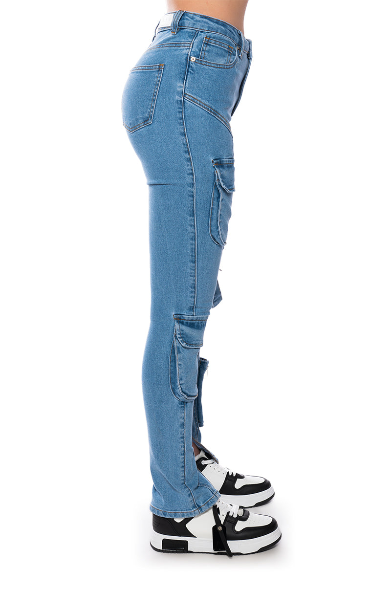 Sisoras ONE STEP AT A TIME SKINNY CARGO JEANS