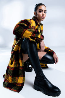 Sisoras SLIM FIT AZALEA WANG LATE NIGHTS FITTED OVER THE KNEE FLATFORM BOOT WITH 4 WAY STRETCH IN BLACK