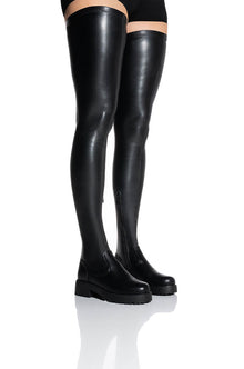Sisoras **SLIM FIT** AZALEA WANG SURGICAL FLATFORM BOOT IN STRETCH PU