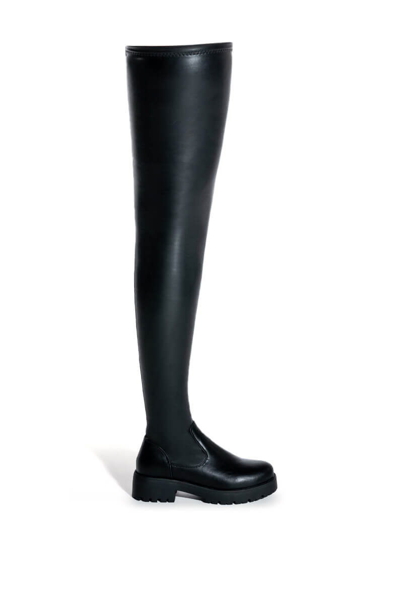 Sisoras **SLIM FIT** AZALEA WANG SURGICAL FLATFORM BOOT IN STRETCH PU