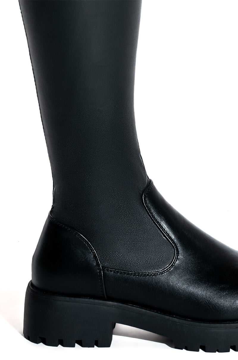 Sisoras **SLIM FIT** AZALEA WANG SURGICAL FLATFORM BOOT IN STRETCH PU