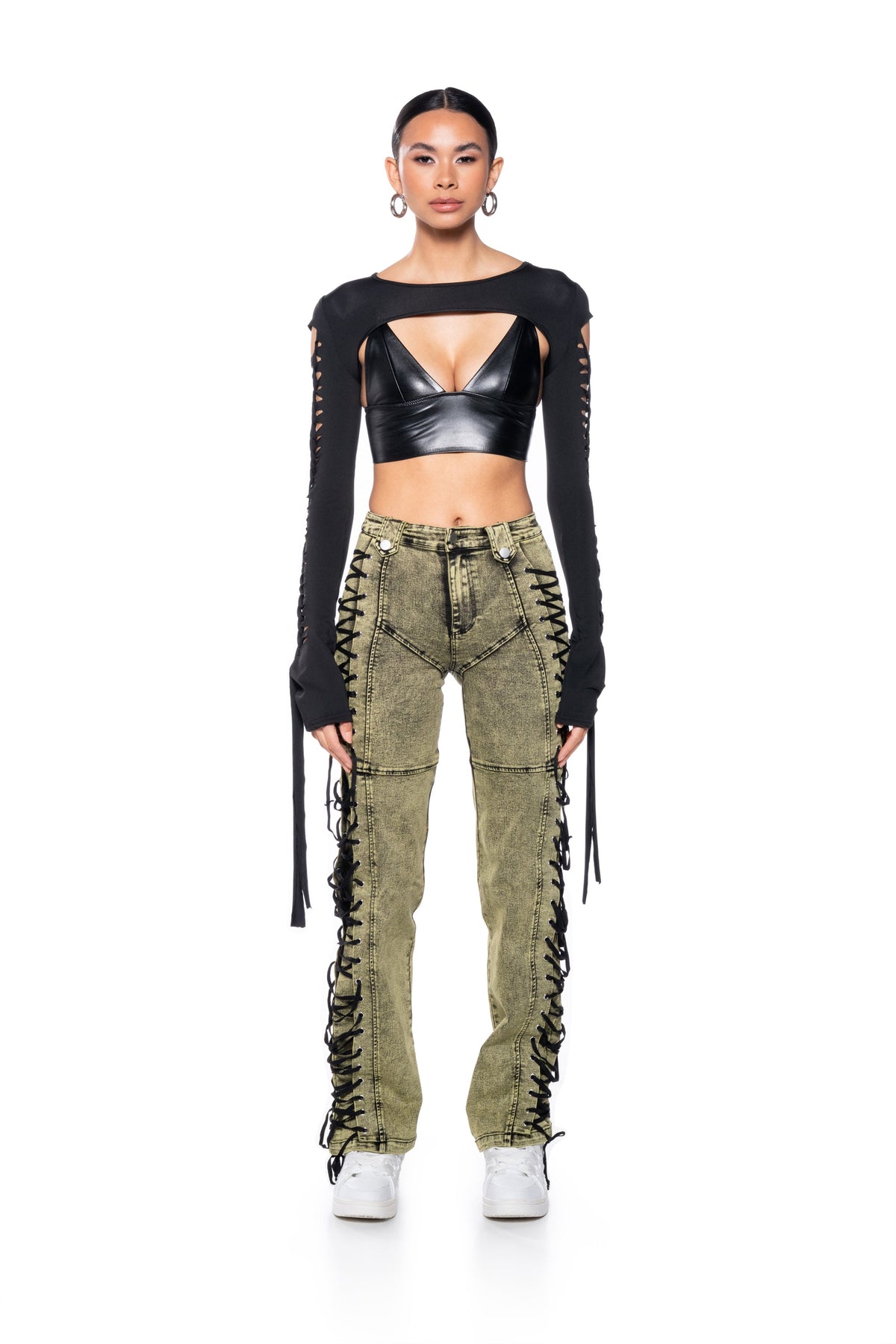 STAND OUT LACED UP JEANS