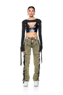 STAND OUT LACED UP JEANS
